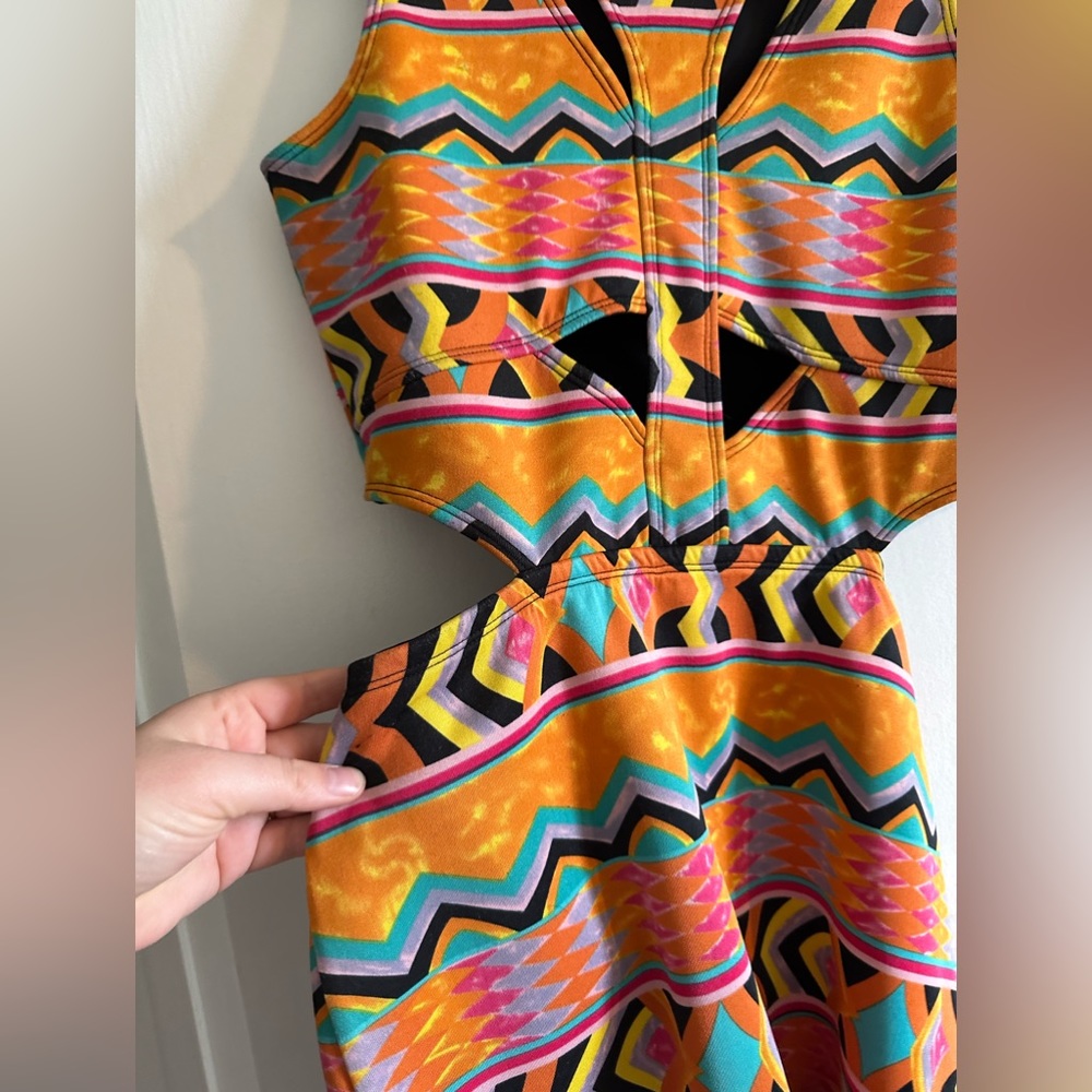 Lovers + Friends Got a Body Cut Out Bodycon Mini Dress in Tribal in Floral Multi - Picture 6 of 13